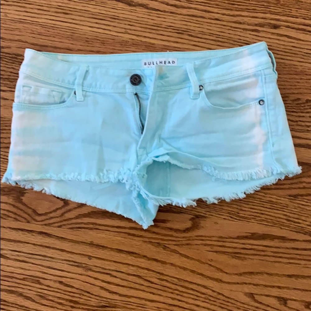 PACSUN blue and white jean shorts